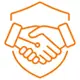 Trusted Partnership icon representing trust, collaboration, reliability, and long-term business relationships.