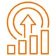 Results-Driven Strategy icon representing business growth, strategic planning, target achievement, and measurable digital success.
