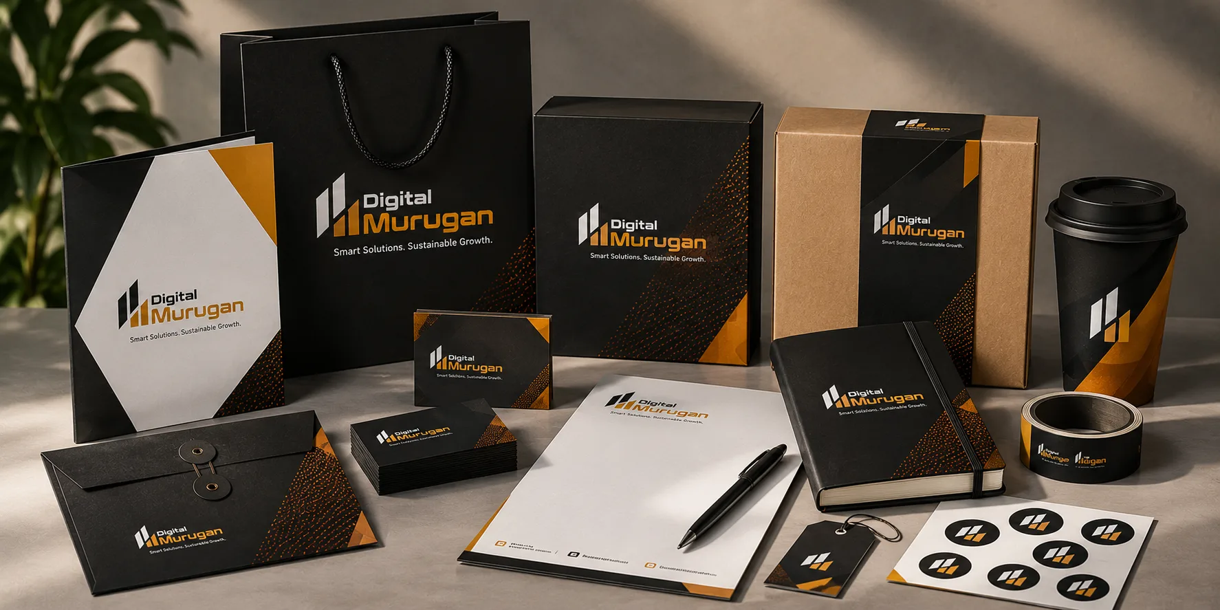 Consistent brand identity across printed materials and packaging