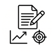 Content Marketing icon representing content creation, audience engagement, and business growth.
