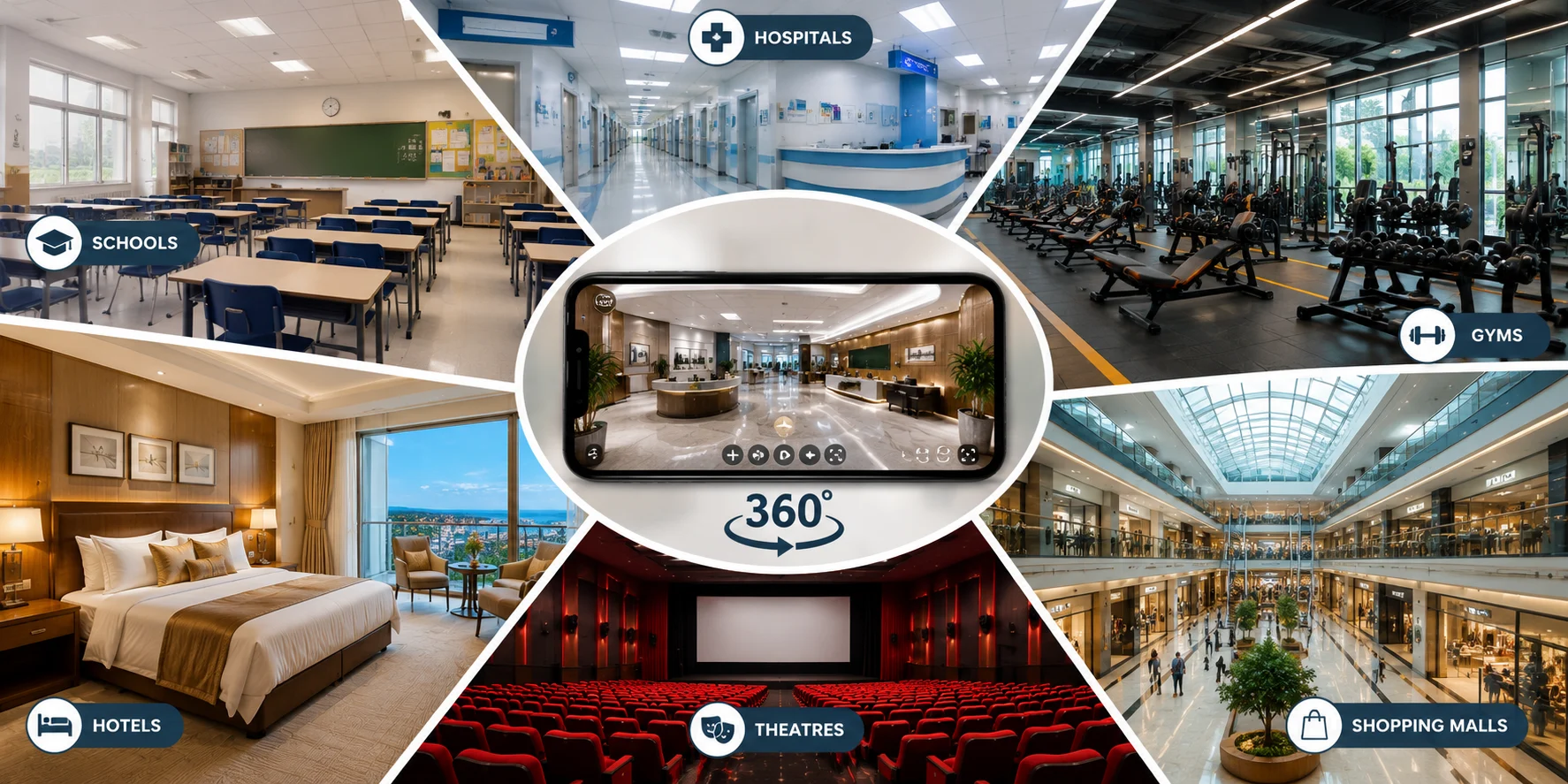 Google 360° virtual tour for schools, hospitals, gyms, hotels, theatres and shopping malls