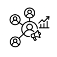 Influencer Marketing icon representing creator partnerships, audience reach, and brand promotion.