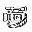 Media Production icon representing professional video production, AI videos, and creative media services.