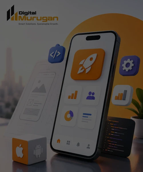 Mobile app development with smartphone interface and digital technology