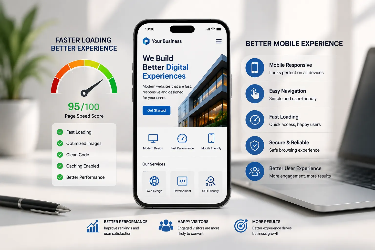 Mobile-friendly website with fast loading speed and better user experience