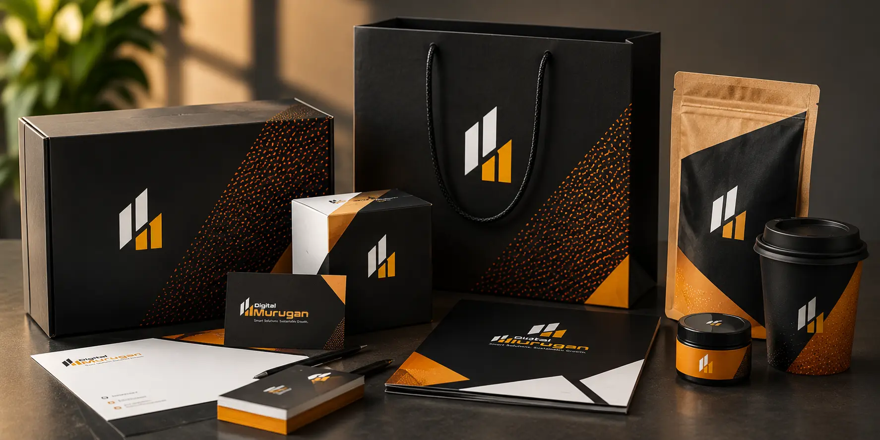 Branded printing and packaging materials for strong brand identity