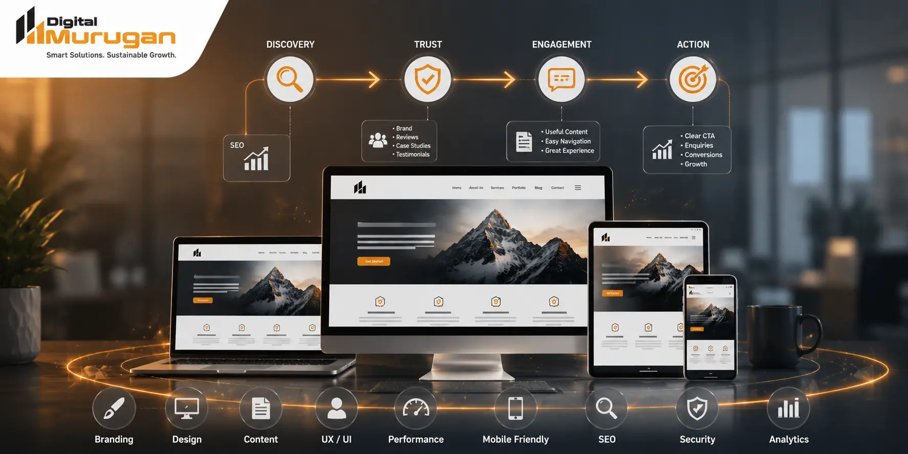 Comparison of confusing website design and clear user-friendly website experience