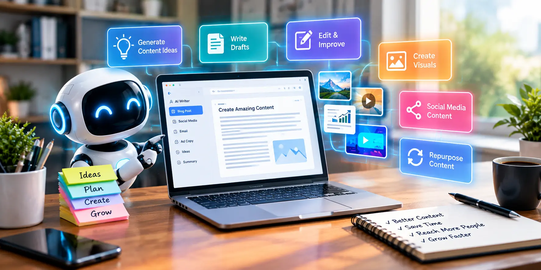 AI tools helping with content creation