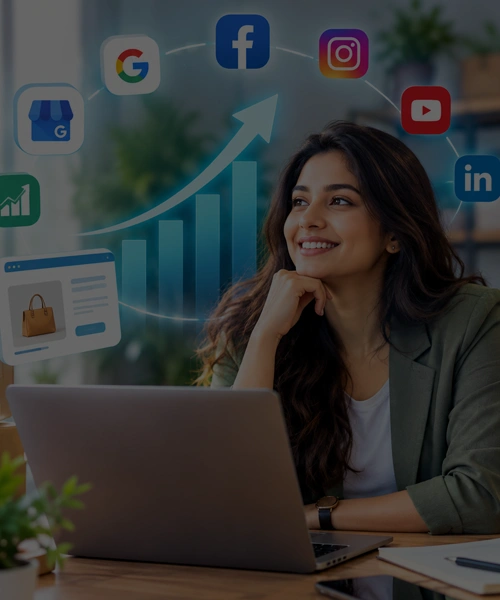 Business owner using digital platforms to grow online sales