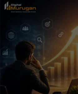 Business owner analyzing online growth opportunities with digital marketing