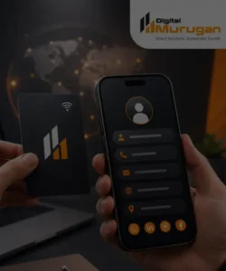 Digital business card shared through smartphone and NFC card