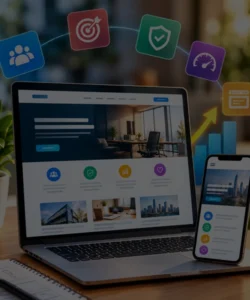 High-converting website design displayed on a laptop and smartphone