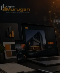 Digital branding and modern digital experience shown on laptop and mobile devices