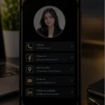Digital business card displayed on a smartphone for modern professional networking