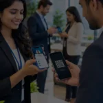 Digital business cards helping company employees share contact information and build professional connections.